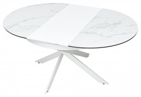 Стол TRENTO 120 HIGH GLOSS STATUARIO Белый мрамор глянцевый, керамика/ белый каркас, ®DISAUR в Агрызе - agryz.ok-mebel.com | фото 8