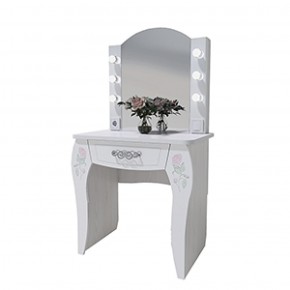 Стол туалетный Розалия №12 + ПОДСВЕТКА (лиственница белая, омела) в Агрызе - agryz.ok-mebel.com | фото