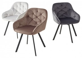 Стул GALE 360 град. поворот. BLUVEL-03 LIGHT GREY, велюр/ черный каркас, М-City в Агрызе - agryz.ok-mebel.com | фото 2