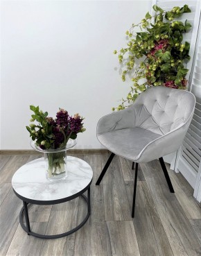 Стул GALE 360 град. поворот. BLUVEL-03 LIGHT GREY, велюр/ черный каркас, М-City в Агрызе - agryz.ok-mebel.com | фото 6