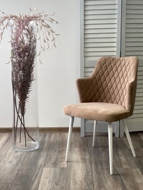 Стул HERMAN 360 град. БЕЖЕВЫЙ #5, велюр / белый каркас М-City в Агрызе - agryz.ok-mebel.com | фото 2