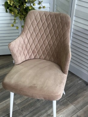 Стул HERMAN 360 град. БЕЖЕВЫЙ #5, велюр / белый каркас М-City в Агрызе - agryz.ok-mebel.com | фото 5
