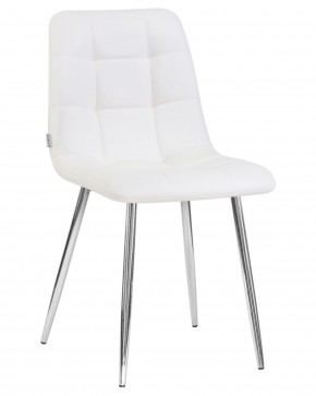 Стул обеденный DOBRIN ALEX, хром ножки, белая экокожа (P-02) в Агрызе - agryz.ok-mebel.com | фото 2