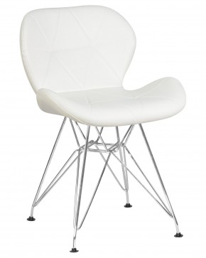 Стул обеденный DOBRIN BUTTERFLY CHROME, ножки хром, цвет белый в Агрызе - agryz.ok-mebel.com | фото