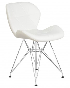 Стул обеденный DOBRIN BUTTERFLY CHROME, ножки хром, цвет белый в Агрызе - agryz.ok-mebel.com | фото 2