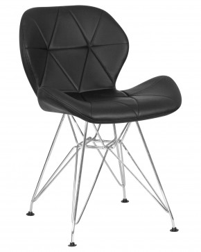 Стул обеденный DOBRIN BUTTERFLY CHROME, ножки хром, цвет чёрный в Агрызе - agryz.ok-mebel.com | фото