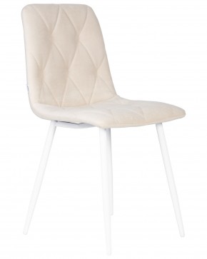 Стул обеденный DOBRIN CHILLY ROMBO, Бежевый Simple 44, основание белое в Агрызе - agryz.ok-mebel.com | фото 2