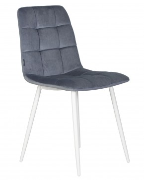 Стул обеденный DOBRIN CHILLY, Серо-голубой Holland 14, основание белое в Агрызе - agryz.ok-mebel.com | фото