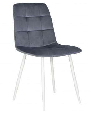 Стул обеденный DOBRIN CHILLY, Серо-голубой Holland 14, основание белое в Агрызе - agryz.ok-mebel.com | фото 2