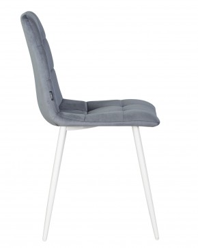 Стул обеденный DOBRIN CHILLY, Серо-голубой Holland 14, основание белое в Агрызе - agryz.ok-mebel.com | фото 3