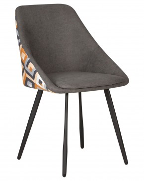 Стул обеденный DOBRIN MARKUS, ЭМАЛЬ ЧЕРНЫЙ МУАР ткань Candy Graphite+Escada Ochre в Агрызе - agryz.ok-mebel.com | фото