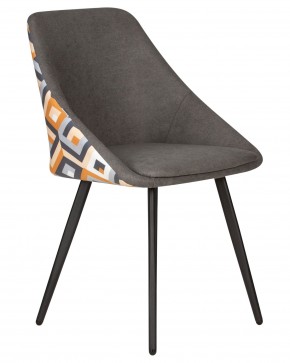 Стул обеденный DOBRIN MARKUS, ЭМАЛЬ ЧЕРНЫЙ МУАР ткань Candy Graphite+Escada Ochre в Агрызе - agryz.ok-mebel.com | фото 2
