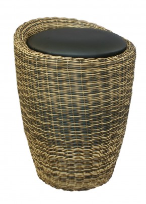 Табурет с местом для хранения LM-1100Rattan, чёрный в Агрызе - agryz.ok-mebel.com | фото
