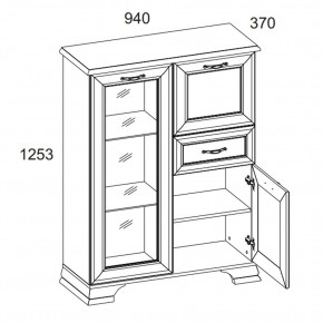 Тумба 1V2D1S, TIFFANY, цвет вудлайн кремовый в Агрызе - agryz.ok-mebel.com | фото 2