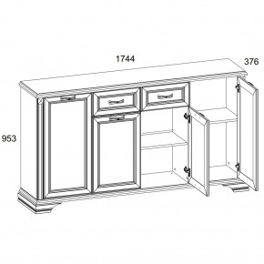 Тумба 4D1S, MONAKO, цвет Сосна винтаж/дуб анкона в Агрызе - agryz.ok-mebel.com | фото 2