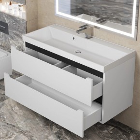 Тумба под раковину Uperwood Tanos 100 см, подвесная, белая/графит в Агрызе - agryz.ok-mebel.com | фото 9