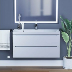 Тумба под раковину Uperwood Tanos 100 см, подвесная, белая матовая в Агрызе - agryz.ok-mebel.com | фото