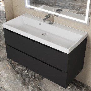 Тумба под раковину Uperwood Tanos 100 см, подвесная, черная матовая в Агрызе - agryz.ok-mebel.com | фото