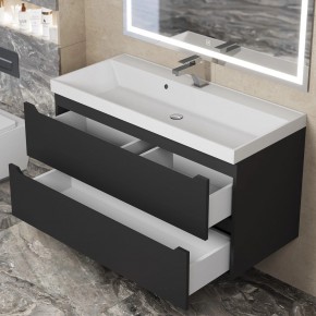 Тумба под раковину Uperwood Tanos 100 см, подвесная, черная матовая в Агрызе - agryz.ok-mebel.com | фото 10