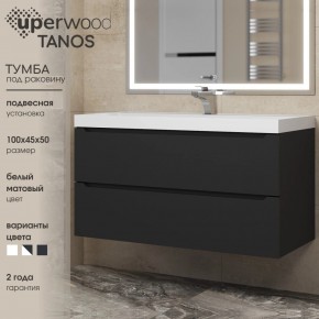 Тумба под раковину Uperwood Tanos 100 см, подвесная, черная матовая в Агрызе - agryz.ok-mebel.com | фото 3