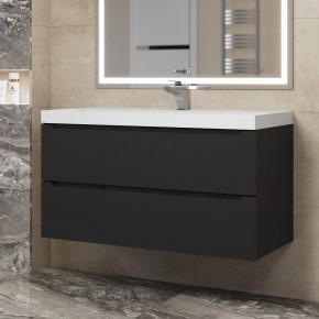 Тумба под раковину Uperwood Tanos 100 см, подвесная, черная матовая в Агрызе - agryz.ok-mebel.com | фото 8