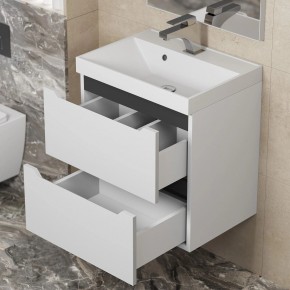 Тумба под раковину Uperwood Tanos 50 см, подвесная, белая/графит в Агрызе - agryz.ok-mebel.com | фото 7