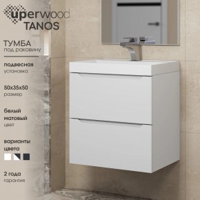 Тумба под раковину Uperwood Tanos 50 см, подвесная, белая матовая в Агрызе - agryz.ok-mebel.com | фото 6