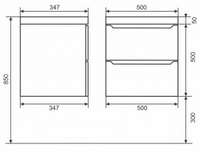 Тумба под раковину Uperwood Tanos 50 см, подвесная, черная матовая в Агрызе - agryz.ok-mebel.com | фото 3