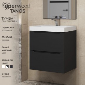 Тумба под раковину Uperwood Tanos 50 см, подвесная, черная матовая в Агрызе - agryz.ok-mebel.com | фото 4