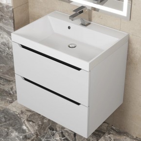 Тумба под раковину Uperwood Tanos 60 см, подвесная, белая/графит в Агрызе - agryz.ok-mebel.com | фото 10