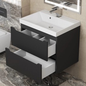 Тумба под раковину Uperwood Tanos 60 см, подвесная, черная матовая в Агрызе - agryz.ok-mebel.com | фото 2