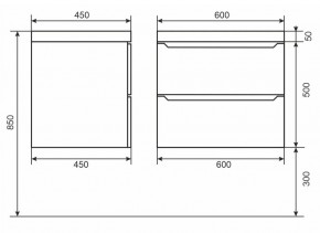 Тумба под раковину Uperwood Tanos 60 см, подвесная, черная матовая в Агрызе - agryz.ok-mebel.com | фото 6