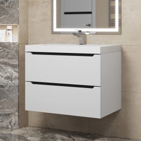 Тумба под раковину Uperwood Tanos 70 см, подвесная, белая/графит в Агрызе - agryz.ok-mebel.com | фото