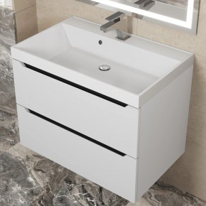Тумба под раковину Uperwood Tanos 70 см, подвесная, белая/графит в Агрызе - agryz.ok-mebel.com | фото 9