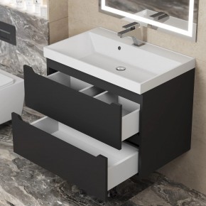 Тумба под раковину Uperwood Tanos 70 см, подвесная, черная матовая в Агрызе - agryz.ok-mebel.com | фото 2