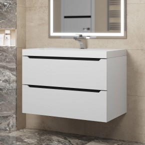 Тумба под раковину Uperwood Tanos 80 см, подвесная, белая/графит в Агрызе - agryz.ok-mebel.com | фото