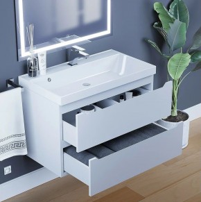 Тумба под раковину Uperwood Tanos 80 см, подвесная, белая матовая в Агрызе - agryz.ok-mebel.com | фото 2