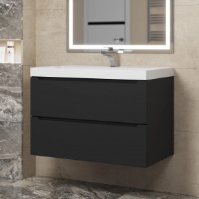 Тумба под раковину Uperwood Tanos 80 см, подвесная, черная матовая в Агрызе - agryz.ok-mebel.com | фото