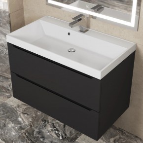 Тумба под раковину Uperwood Tanos 80 см, подвесная, черная матовая в Агрызе - agryz.ok-mebel.com | фото 11