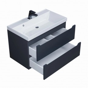 Тумба под раковину Uperwood Tanos 80 см, подвесная, черная матовая в Агрызе - agryz.ok-mebel.com | фото 2