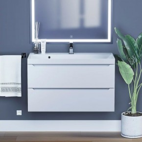 Тумба под раковину Uperwood Tanos 90 см, подвесная, белая матовая в Агрызе - agryz.ok-mebel.com | фото