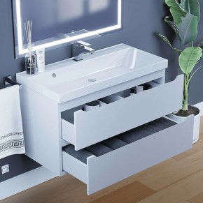 Тумба под раковину Uperwood Tanos 90 см, подвесная, белая матовая в Агрызе - agryz.ok-mebel.com | фото 4