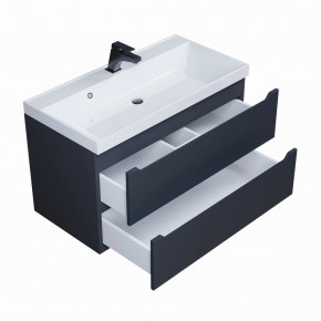 Тумба под раковину Uperwood Tanos 90 см, подвесная, черная матовая в Агрызе - agryz.ok-mebel.com | фото 2