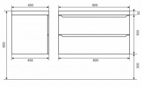Тумба под раковину Uperwood Tanos 90 см, подвесная, черная матовая в Агрызе - agryz.ok-mebel.com | фото 6