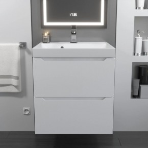 Тумба с раковиной Uperwood Tanos 50 см, подвесная, белая матовая в Агрызе - agryz.ok-mebel.com | фото 10