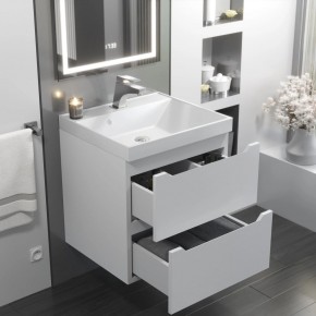 Тумба с раковиной Uperwood Tanos 50 см, подвесная, белая матовая в Агрызе - agryz.ok-mebel.com | фото 11