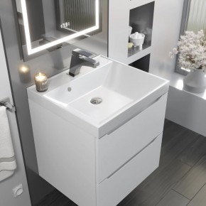 Тумба с раковиной Uperwood Tanos 50 см, подвесная, белая матовая в Агрызе - agryz.ok-mebel.com | фото 9