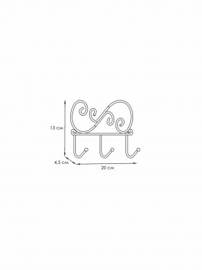 ВН 275 Ч Вешалка настенная "Кружева 3" Черный в Агрызе - agryz.ok-mebel.com | фото 2