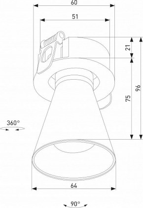 Встраиваемый светильник Elektrostandard Bell 25097/LED 8W 3000K черный в Агрызе - agryz.ok-mebel.com | фото 5